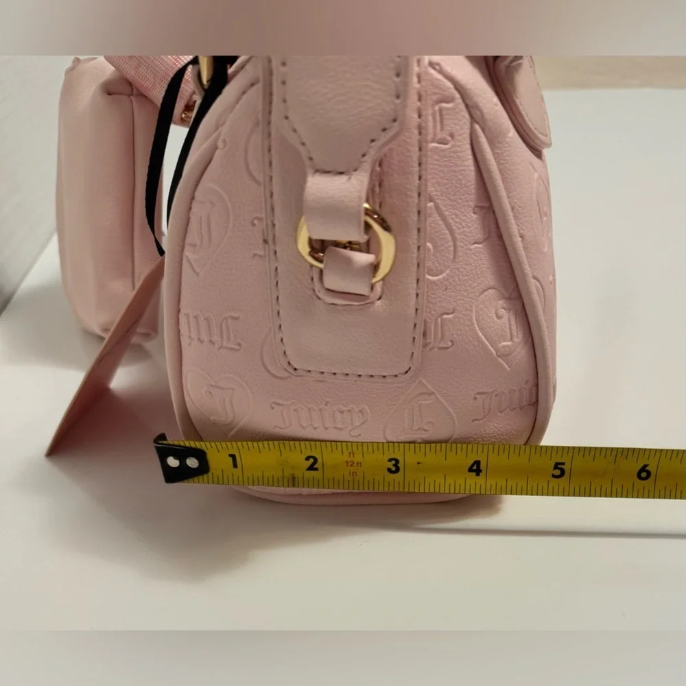 JUICY COUTURE dusty pink semi charmed satchel/crossbody bag